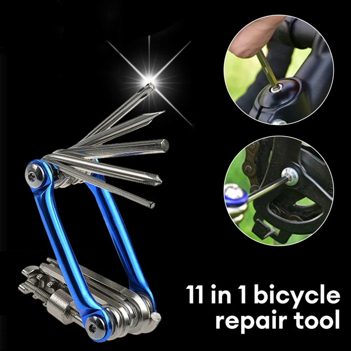 Bike Chain - ABPF 11-in-1 Fahrrad-Multireparatur-Werkzeugset Mountainbike-Schraubenschlüssel Schraubendreher Kettenwerkzeug