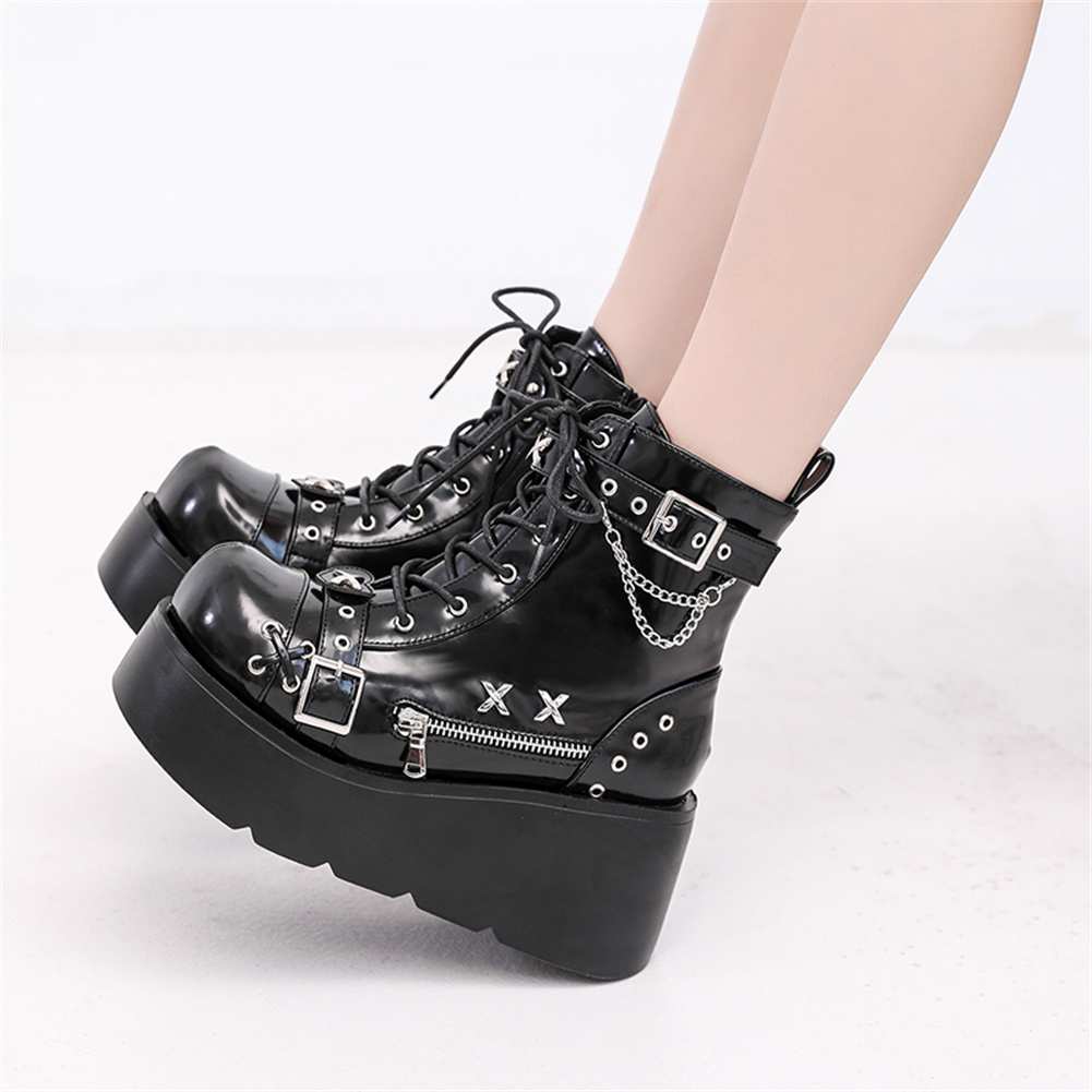 Marke Neue Damen Goth Plattfor – Motorcycle Chain Bewertung und Preis